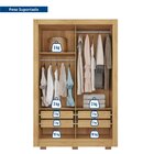 Guarda-roupa Solteiro 2 Portas 4 Gavetas E Com Pés Quito Espr
