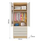 Guarda-roupa Solteiro 2 Portas 4 Gavetas Itália Made Marcs Am