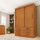 Guarda Roupa Solteiro 2 Portas 6 Gavetas 133cm Chicago   Cina