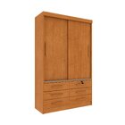 Guarda Roupa Solteiro 2 Portas 6 Gavetas 133cm Chicago   Cina