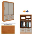 Guarda Roupa Solteiro 2 Portas 6 Gavetas 133cm Chicago   Cina