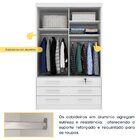 Guarda Roupa Solteiro 2 Portas 6 Gavetas 133cm Chicago   Neve