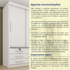 Guarda Roupa Solteiro 2 Portas 6 Gavetas 133cm Chicago   Neve
