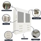 Guarda Roupa Solteiro 2 Portas 6 Gavetas 2 Portas Espelhadas