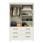 Guarda Roupa Solteiro 2 Portas 6 Gavetas 2 Portas Espelhadas