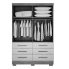 Guarda Roupa Solteiro 2 Portas 6 Gavetas - Buriti-cumaru - Mó