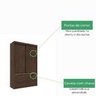 Guarda Roupa Solteiro 2 Portas 6 Gavetas Chicago Tcil Cacau