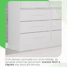 Guarda Roupa Solteiro 2 Portas 6 Gavetas Luana  Branco