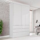 Guarda Roupa Solteiro 2 Portas 6 Gavetas Luana  Branco