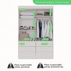 Guarda Roupa Solteiro 2 Portas 6 Gavetas Luana  Branco