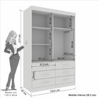 Guarda Roupa Solteiro 2 Portas 6 Gavetas Luana Sallêto Móveis