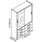 Guarda Roupa Solteiro 2 Portas 6 Gavetas Luiza Yescasa