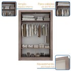 Guarda Roupa Solteiro 2 Portas Ágata Yescasa Castanho/cinza