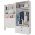 Guarda Roupa Solteiro 2 Portas Com Cabeceira Nina Cimol