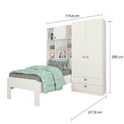 Guarda Roupa Solteiro 2 Portas Com Cabeceira Nina Cimol