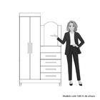 Guarda Roupa Solteiro 2 Portas Com Cômoda 3 Gavetas Com Pés E