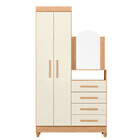 Guarda Roupa Solteiro 2 Portas Com Cômoda 3 Gavetas Com Pés E