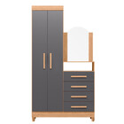 Guarda Roupa Solteiro 2 Portas Com Cômoda 3 Gavetas Com Pés E