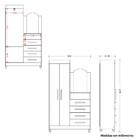 Guarda Roupa Solteiro 2 Portas Com Cômoda 3 Gavetas Com Pés E