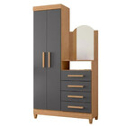 Guarda Roupa Solteiro 2 Portas Com Cômoda 3 Gavetas Com Pés E