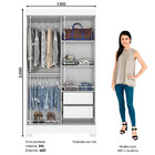 Guarda Roupa Solteiro 2 Portas Com Espelho 2 Gavetas Toni Cas