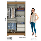 Guarda Roupa Solteiro 2 Portas Com Espelho 2 Gavetas Toni Cas