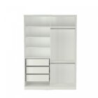 Guarda-roupa Solteiro 2 Portas Com Espelho 3 Gavetas Branco