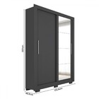 Guarda-roupa Solteiro 2 Portas Com Espelho 8002200232 Preto -