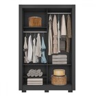 Guarda-roupa Solteiro 2 Portas Com Espelho 8002200232 Preto -