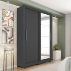Guarda-roupa Solteiro 2 Portas Com Espelho 8002200232 Preto -