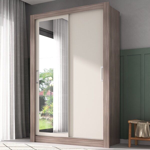 Guarda-roupa Solteiro 2 Portas Com Espelho Ágata Yescasa Cast