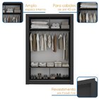 Guarda-roupa Solteiro 2 Portas Com Espelho Ágata Yescasa Preto