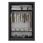 Guarda-roupa Solteiro 2 Portas Com Espelho Ágata Yescasa Preto