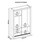 Guarda Roupa Solteiro 2 Portas Com Espelho Branco Glass