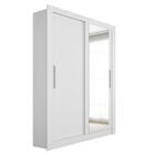 Guarda Roupa Solteiro 2 Portas Com Espelho Branco Glass