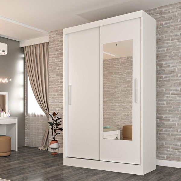 Guarda Roupa Solteiro 2 Portas Com Espelho Bulgaria 133cm Esp