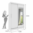 Guarda Roupa Solteiro 2 Portas Com Espelho E Pés Bulgaria 133