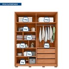 Guarda-roupa Solteiro 2 Portas Com Espelho Moviment Freijó/of