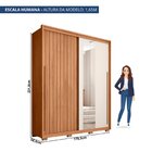 Guarda-roupa Solteiro 2 Portas Com Espelho Moviment Freijó/of