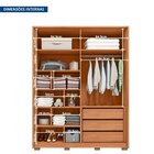 Guarda-roupa Solteiro 2 Portas Com Espelho Moviment Freijó/of