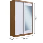 Guarda Roupa Solteiro 2 Portas Correr 2 Gavetas E Espelho Tuc