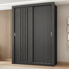 Guarda Roupa Solteiro 2 Portas Darvi Carraro Ripado Preto Tou