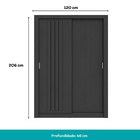 Guarda Roupa Solteiro 2 Portas Darvi Carraro Ripado Preto Tou