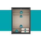 Guarda Roupa Solteiro 2 Portas Darvi Lux 2 Gavetas Carraro Ri