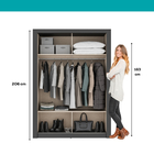 Guarda Roupa Solteiro 2 Portas Darvi Prime Carraro Ripado Pre