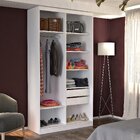 Guarda Roupa Solteiro 2 Portas De Correr 1 Espelho  Branco