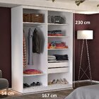 Guarda Roupa Solteiro 2 Portas De Correr 1 Espelho  Branco