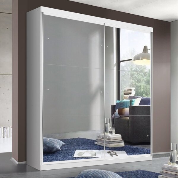 Guarda-roupa Solteiro 2 Portas De Correr 2 Gavetas E 6 Espelh