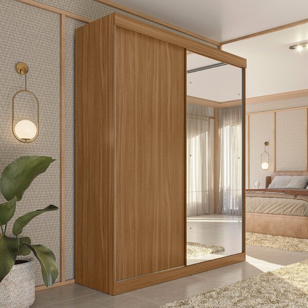 Guarda-roupa Solteiro 2 Portas De Correr 2 Gavetas E Espelho