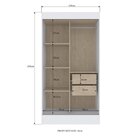 Guarda Roupa Solteiro 2 Portas De Correr 2 Gavetas Lyon  Bran